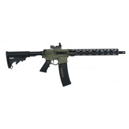 American Tactical Omni Hybrid 16" 5.56 Nato AR-15 Rifle Package, 15" M-LOK Handguard, 60 Round Magazine, Red/Green Reflex Sight - Battlefield Green 