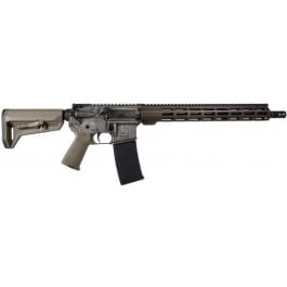 Shark Coast Tactical AR-15 Rifle, 5.56,Cerakote Nickel Battleworn Upper / Lower Receiver, 16" BBl, 15" Cerakote Bronze Battleworn Rail, Viking Theme