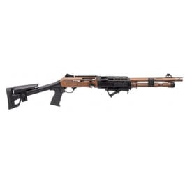 Panzer Arms M4 PRO AI, Semi-Auto Shotgun, 18.5" Ported Barrel 12GA 3" 5 Round -Fixed Skeleton Stock -MLOK Handguard - Bronze Titanium, Distressed Copper -PAM4NCSBBTMFSS