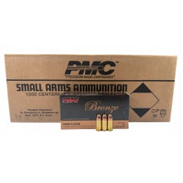 PMC PMC Bronze 9mm Luger 147gr, Full Metal Jacket (FMJ), Brass Case Ammunition, 1000 Round Case - 9H-CASE