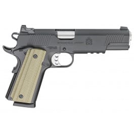 <em>Springfield</em> Operator Semi-Automatic .45 ACP, Full Size, 1911 Pistol, 5" <em>Match</em> Grade Barrel, G10 VZ Grips, Tritium Front Sight With Tactical Rack White Dot Rear Sight - PO9230
