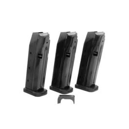 Shield Arms S15COMBOG33M1C S15 Magazine Gen 3 Combo 15rd (3 Mags) For Glock 43X/48, Black Nitride Steel, with Aluminum Mag Release
