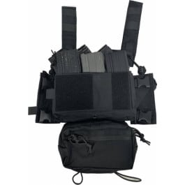 Guard Dog Lightweight Recce Rig - Includes Medical/Admin Pouch, <em>Tourniquet</em> <em>Holder</em> - Fits (6) AR-15/AK-47 Style Magazines - Black - RECCE-RIG-BLACK