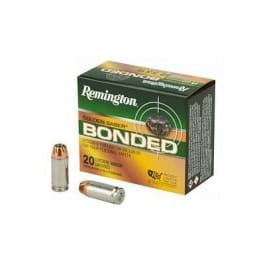<em>Remington</em> Ammunition 29365 <em>Golden</em> <em>Saber</em> Bonded 40 S&W 180 gr Brass Jacket Hollow Point (BJHP) - 20rd Box