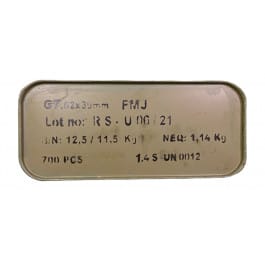 Romanian <em>7</em>.62x39 Ammunition, Laquear Coated Steel Case, Non-Corrosive, 123 Grain FMJ, 700 Round Sealed Tin - Current Production - No Openers 
