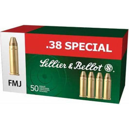 Sellier & Bellot SB38P Handgun 38 Special 158 gr Full Metal Jacket (FMJ) - 50rd Box