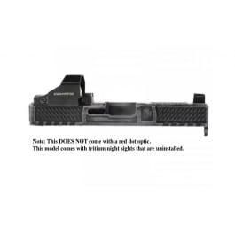 SwampFox - Wolverine Slide Battleworn Gray For <em>Glock</em> 19 Gen 3 Models - <em>RMR</em> Optics <em>Cut</em> - Mid Height Tritium Night Sights - WVS19-BWT
