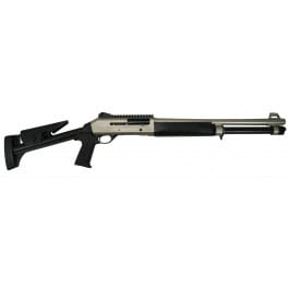 Ermox X-Defense Semi Auto M-4 Type <em>Tactical</em> Shotgun, 12 Ga, <em>Gas</em> Piston Operated, 5+1, 18.5" Bbl, Fiber Optic Front Sight, Choke Tubes, Marine Finish, 