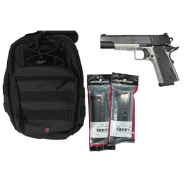 Springfield Armory 1911 Emissary <em>.45 ACP</em> Semi-Automatic Pistol, 5" Barrel, Stainless Steel Finish, VZ Thin-Line G10 Grips, Includes Sling Bag and 2 Extra Mags - PX9220L