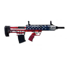 Tokarev - TBP 12 - Patriot Edition -  Semi-Auto Bullpup Shotgun,18.5" Barrel, 12 Ga, 5 Rd Mag, Folding Sights - U.<em>S</em>. Flag Custom Finish - SDSTBP12AF