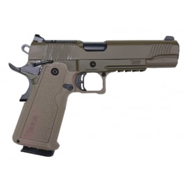 Tisas 1911 Duty DS FDE, Double Stack 1911 Pistol, 9mm Luger, 5" Barrel, 18rd Magazine, Single Action, Optics-Ready, Patriot Brown/FDE - 12500904