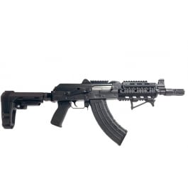 Zastava ZPAP92 Tactical AK Pistol 10" Barrel <em>7</em>.62X39 30rd - W/ SBA3 Brace, Quad Rail, Night Brake, UTG Angled Foregrip - ZP92762TACM