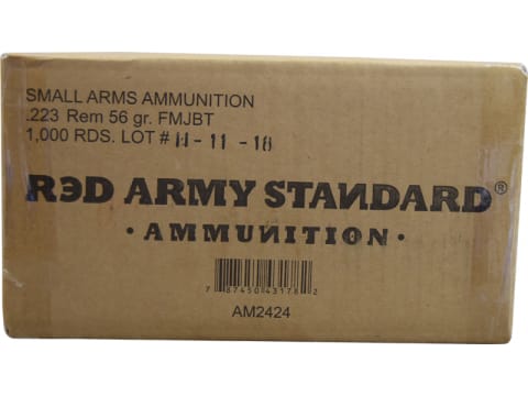 Red Army Standard.223 56 Grain FMJ Boat Tail 1000rd Case