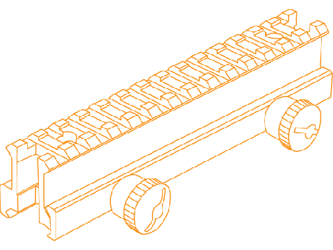 Rs10l Riser UTG Hi-profile Full Size Riser Mount, 1