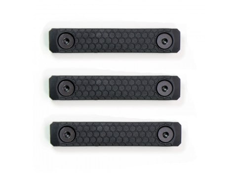 ADE ADVANCED OPTICS M-LOK Rail Cover Grip Panels – 3-Pack Black (5 Inch / 3-slot)