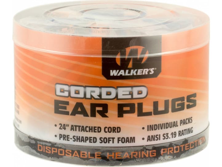 Walkers Game Ear Gwpcordplgbk Corded Foam Ear Plugs 25 dB Orange 50pk
