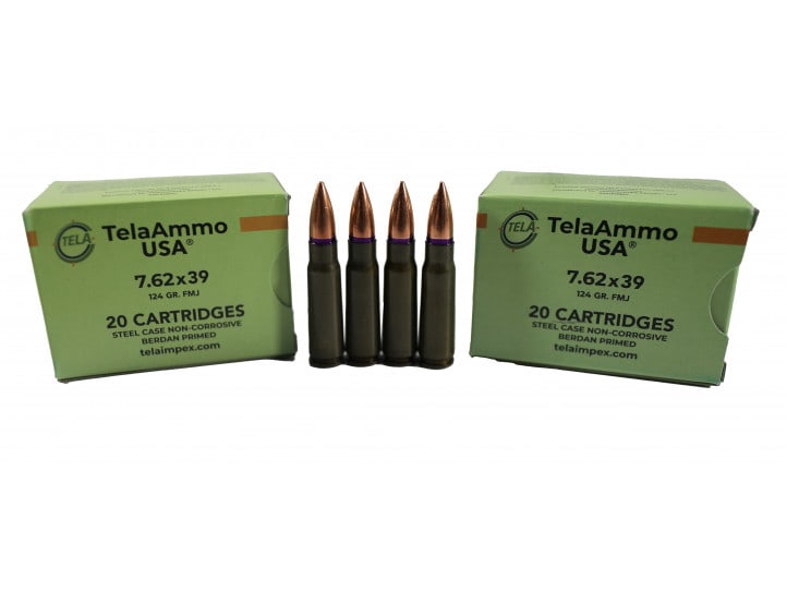 TelaAmmo USA 7.62×39mm FULL METAL JACKET, STEEL CASE, NON