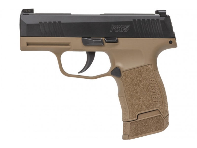 Sig Sauer P365 TACPAC 9mm 3.1" Barrel 12rd Semi-Auto Pistol, Optics Ready - 3 Mags & Holster (Coyote / Black)