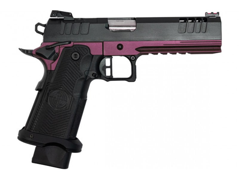 Great Lakes Firearms GL1911DS-9FSS CHY 1911DS Synergy 5" 20 Shot Black Slide Cherry Frame