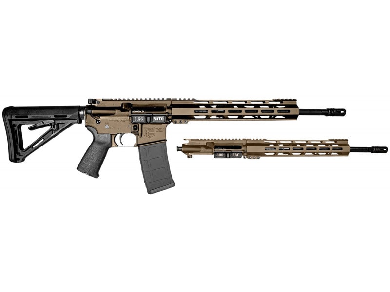 Diamondback DB15 .223/5.56 NATO & .300 Blackout Combo 16" Barrel 30rd Semi-Auto Rifle W/ Extra Upper Rec, FDE W/ Black Magpul Furniture (DB1721K061)