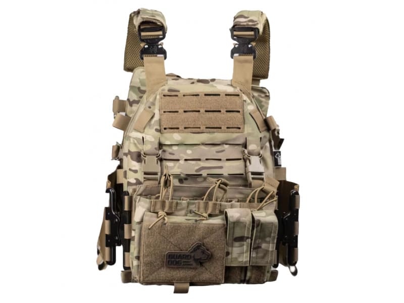 Guard Dog Body Armor- CAIRO Premium Plate Carrier + Includes LEVEL 3A Flexible Body Armor Plates- Green Camouflage