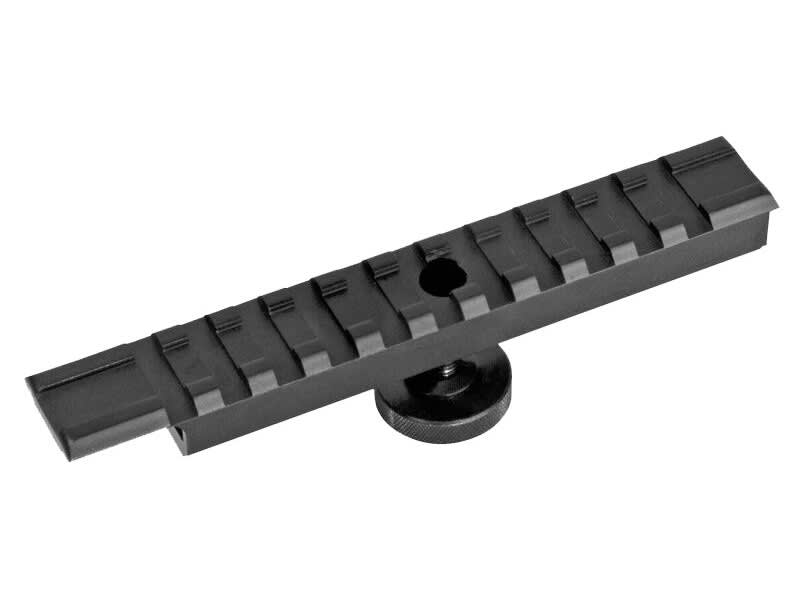 Closeup of a Weaver Handle Mounting Rail for AR-15 rifles