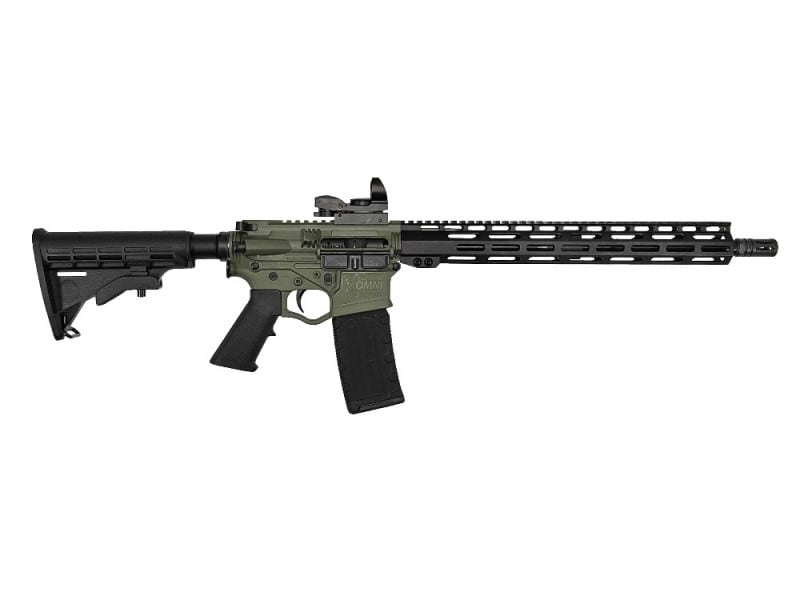 American Tactical Omni Maxx Hybrid 16" 5.56 Nato, Semi-Auto AR-15 Rifle W /15" M-LOK Rail,1- 30 Rd Mag, Red Dot Optic, BFG/Black - ATIGOMX556ML15DSBFG