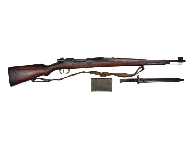 DWM 1904-39 Portuguese Contract 8mm Mauser Bolt Action Rifle, Non-Matching W/Numbers Matching Bayonet to Receiver, Sling & Cleaning Kit - Fair to Good