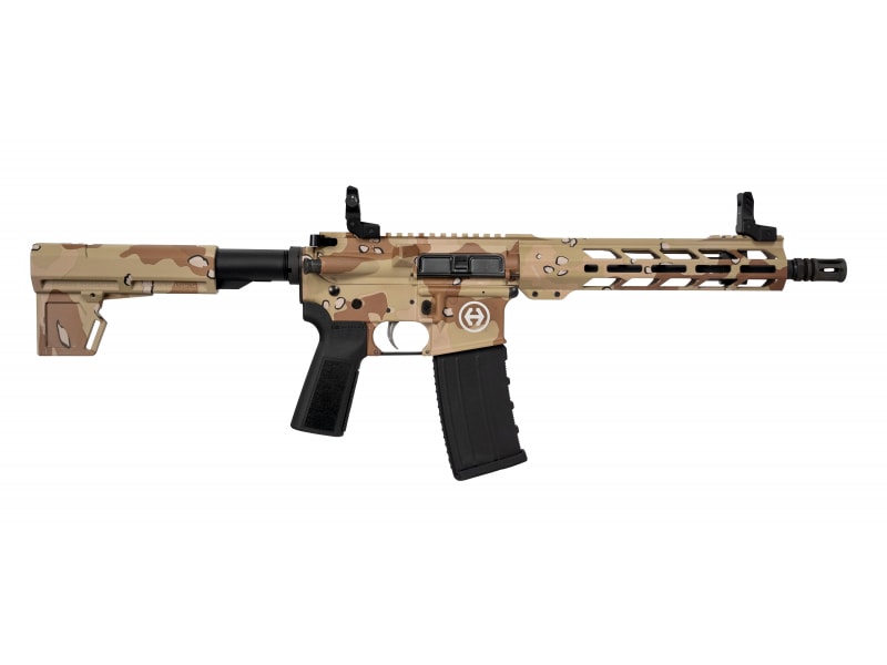 Hi-Point Firearms HP-15, Semi-Automatic AR-15 Pistol, 5.56 NATO, 10.5" Barrel, w/ Blade Brace, Desert Storm Pattern, Included UTG Flip Up Sights - HP15P-556DS