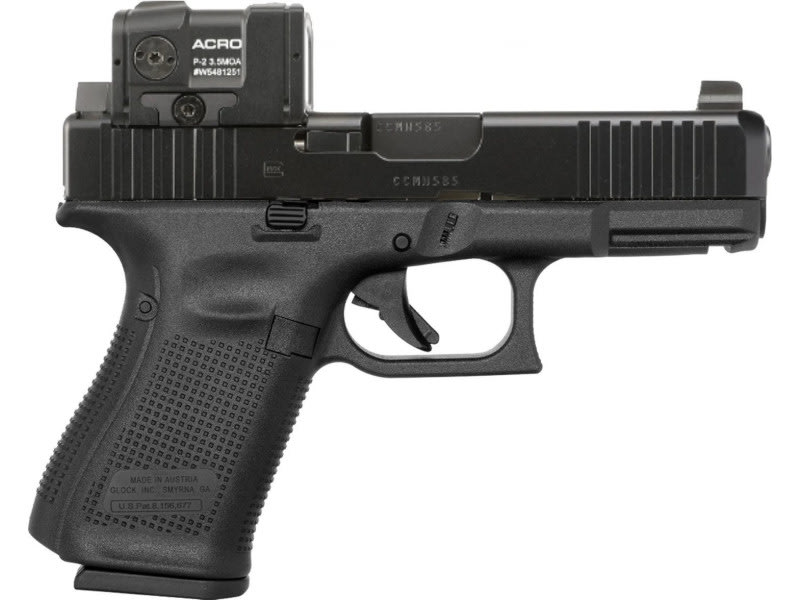 Glock G19 Gen 5, Aimpoint ACRO, (3) 15 Round Magazines, 4.02" Barrel,  Ambi Slide Release, Front Slide Serrations, AmeriGlo Suppressor Sights, US MADE - UA195S303MOS7A1