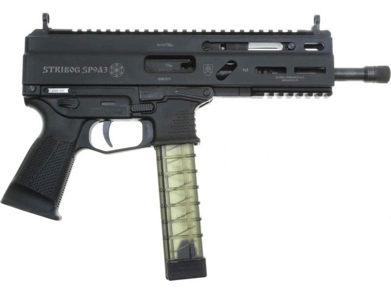 Grand Power Stribog SP9A3 Semi-Auto Pistol 8" Barrel 9mm with (3) 30 Round Mags - GPSP9A3