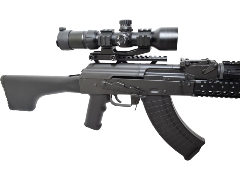 I.O. M214S AK-47 Sniper Rifle w/ Scope, U.S. Made 7.62x39, Black Poly