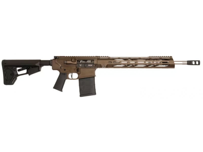 Red Arrow Weapons RAW10MB Semi-Automatic .308 AR-10 Style Rifle, Midnight Bronze, 18" SS Fluted Barrel, Magpul Furniture, 2.5 Lb Trigger DB 10 Brake