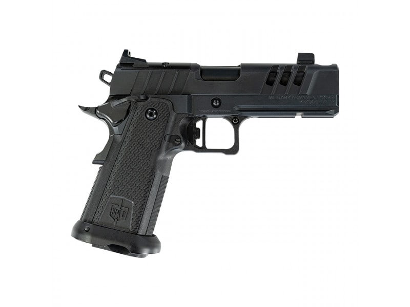 Military Armament Corporation MAC9DS-COMP, AOS Optic System, 4.25" Comp Barrel,  2-17rd Mags, Double Stack 1911, Semi-Auto Pistol, Black 12500015