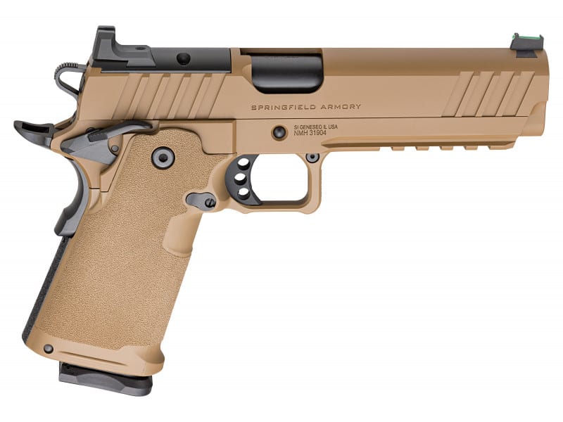 Springfield Prodigy 1911 9mm Pistol, Optic Ready, 5" Match SS Barrel, 1-17 + 1- 20 Rd Mag, Ambi Safety, Grip Safety - Coyote Brown - PH9119AOSCB