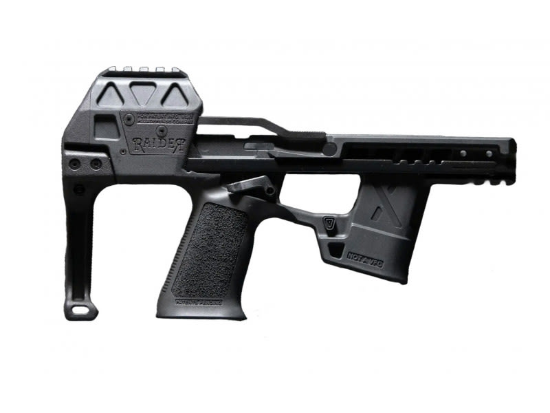 FLUX DEFENSE Raider X, P320 Micro PDW Chassis, Deployable Brace, CHASSIS ONLY (FCU/SLIDE NOT INCLUDED), Black