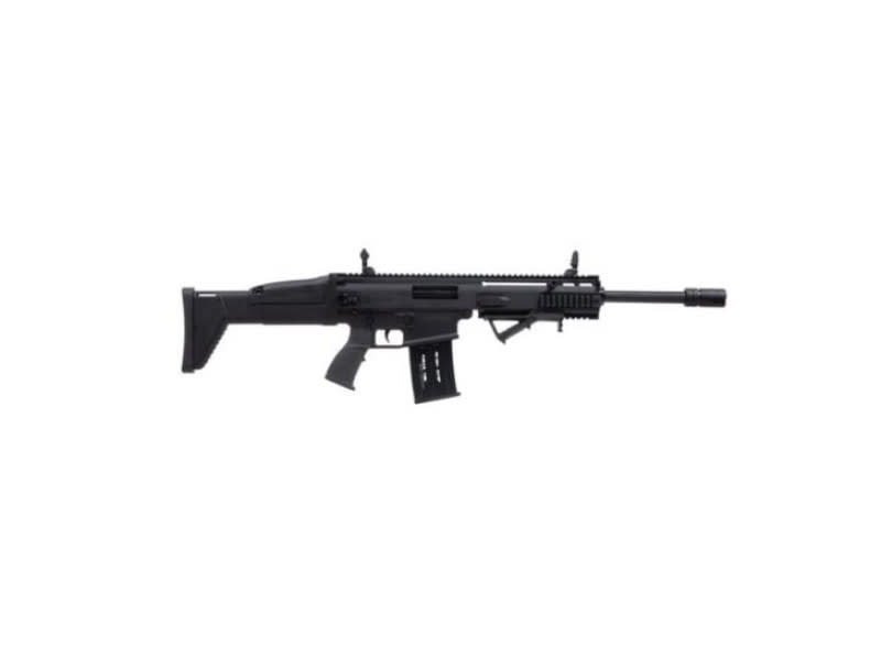 Panzer Arms SCRXII PRO Semi-Automatic 12 Gauge Shotgun, 18.5" Barrel, 5+1 Capacity, Flip-Up Sights, QD Sockets - Angled Foregrip - Black - PASCRXIIPROB