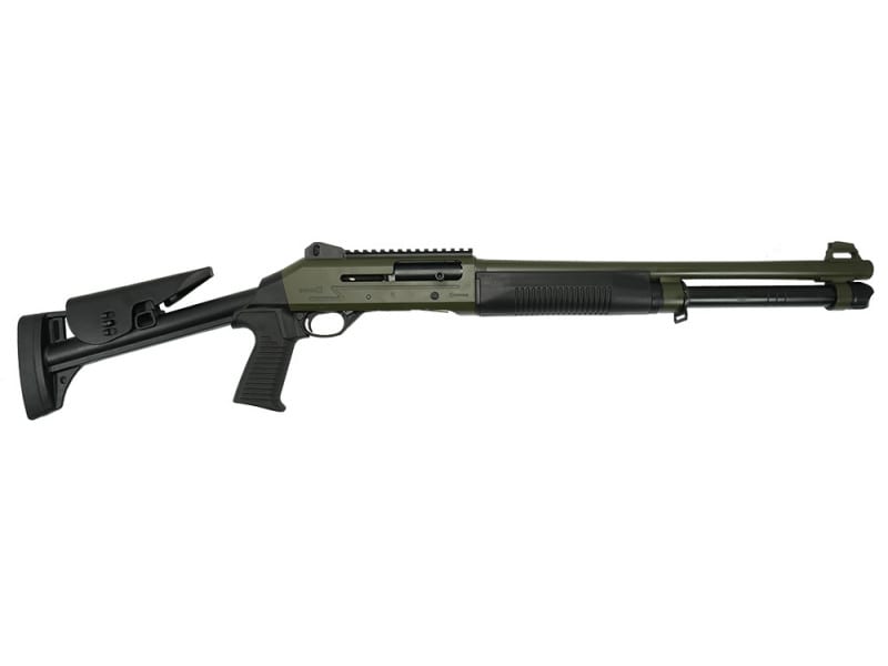Ermox X-Defense-KH Semi Auto M4 Type Tactical Shotgun, 12 Ga, Gas Piston Operated, 5+1, 18.5" Barrel, Fiber Optic Front Sight, Chokes , ODG Cerakote,