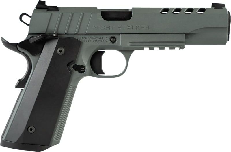 Tisas 10100512 1911 Night Stalker Full Size 8 1 5 quot Black Steel Ramped
