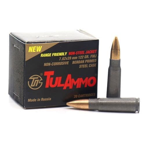 Tulammo UL076240 7.62x39 Ammunition, 122 GR FMJ Non-Corrosive -1000 Rounds -  Russian Tula Ammunition