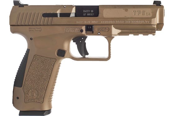 Century Arms Canik TP9SA MOD.2 Semi-Automatic Pistol 4.46" Barrel 9mm 2-18rd Mags - W / Warren Sights - FDE Polymer - HG4863D-N