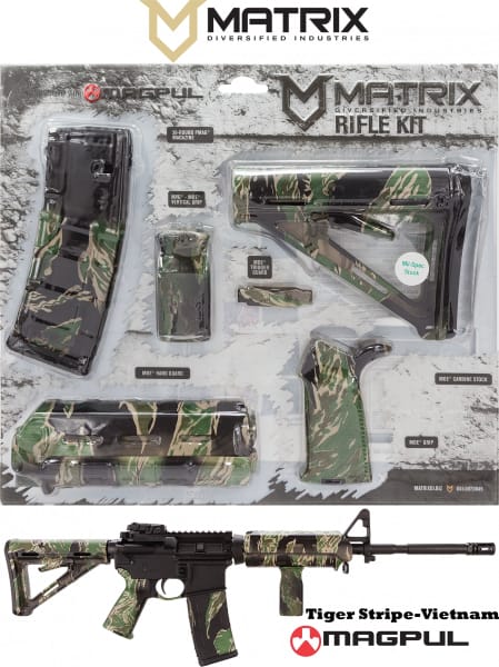 MDI MAGMIL04-TS Vietnam Tiger Stripe Magpul MOE Kit Poly AR-15