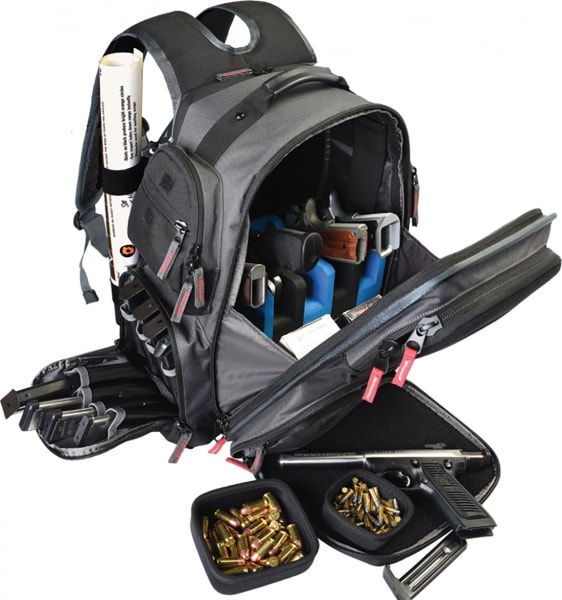 Executive Backpack W Cradle FOR 5 Handguns Gray
