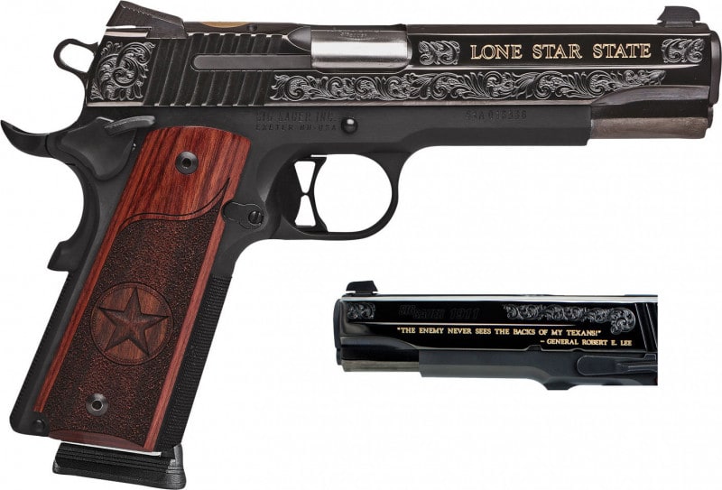 sona★ Sig Sauer 191145TXG 1911 Texas Engraved Gold SAO 45 ACP 5