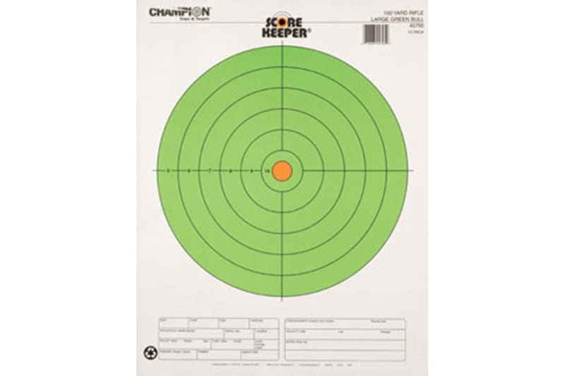 Champion Score Keeper Large Green Bullseye Targets 100 yds Rifle 12pk