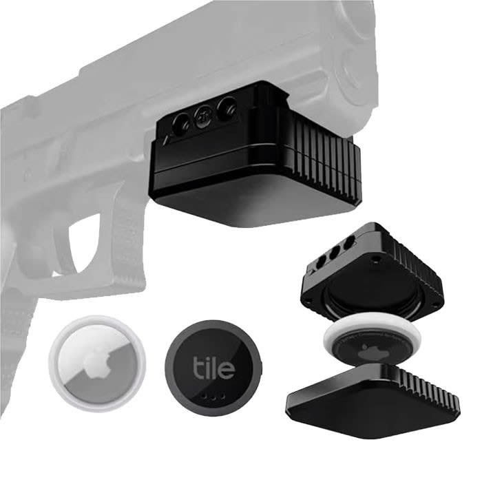 GunTag GT-4, Air Tag / Tile Sticker Tracking Device Holder, Black