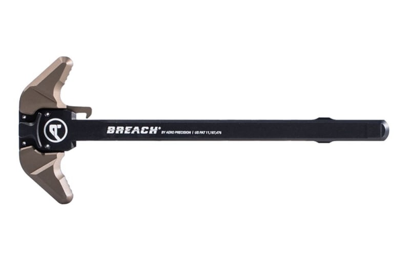 Aero Precision AR15 BREACH Ambi Charging Handle with Large Lever - Black/Kodiak Brown - APRA700141C