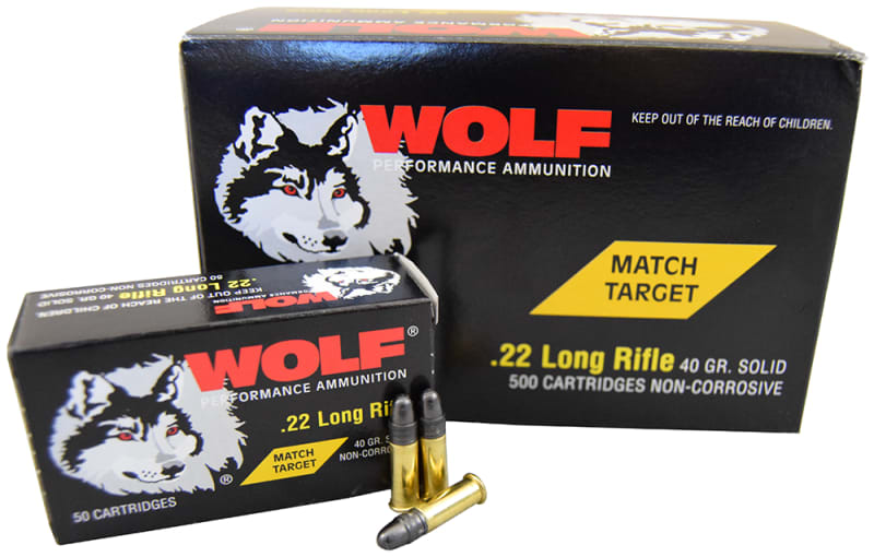Wolf Target .22 LR 40 GR Match Grade Ammo - 500rd Brick