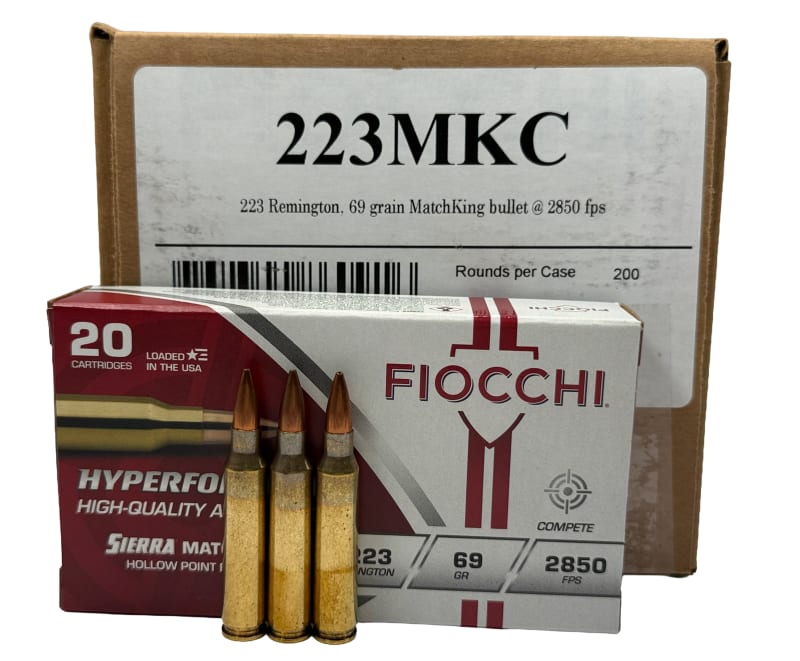 Fiocchi 223MKC Hyperformance 223 Rem 69 gr Sierra MatchKing Hollow Point Boat-Tail - 200rd Case