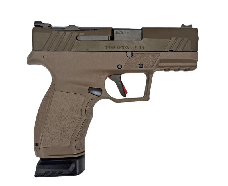 Tisas PX-9 Carry Semi-Auto 9mm Pistol, 3.5" Bbl, Optic Ready, Flat Trigger, Interchangeable Backstraps & Grips, 15 + 17 Rd Mag, Holster, Hard Case, FDE